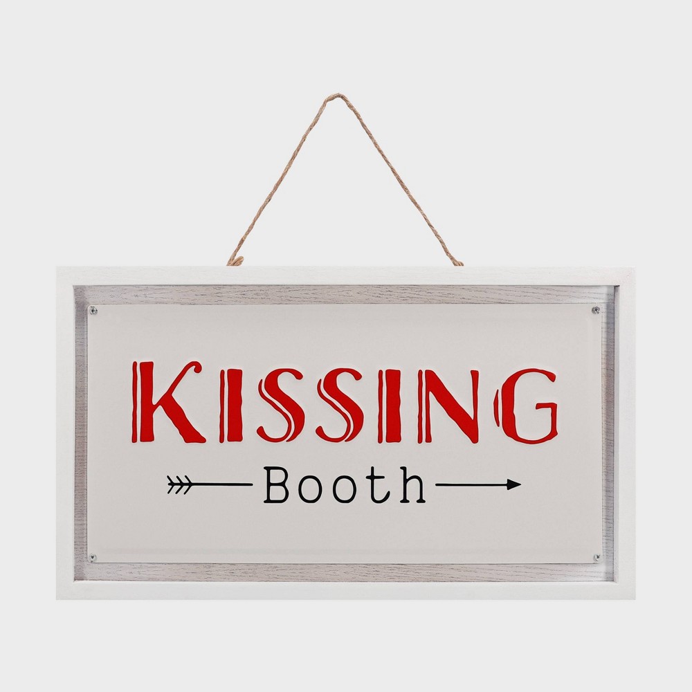 7.5"x 14" Valentine's Day Hanging Kissing Booth Wall Sign - Spritz