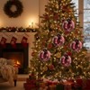 SEVOBAL Tree Ornaments 6PCS Set Christmas Glass Ball Ornaments Hanging Decorations for Holiday Tree Parties Ornaments Xmas Tree Accessories, Red, - 3 of 4