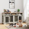 71" Extra Large Furniture-Style Dog Crate, Wooden Double Dog Crate Kennel, TV Stand Side End Table with Removable Divider for 2 Dogs - 3 of 4