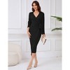 Clearlove Women's Winter Long Sleeve V Neck Asymmetrical Knit Sweater Dresses - 3 of 4