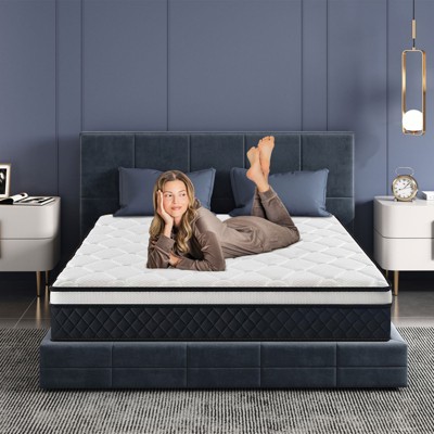 ELJGET Full/King Mattress, 10" Mixed Memory Foam Mattress, Bagged Spring, Medium Firm Feel and Motion Isolation