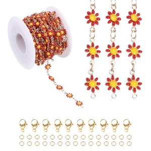 Unique Bargains Copper Jewelry Making Lobster Clap Flower Chain 16.4ft 1 Roll - 1 of 4