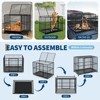 Heavy Duty Stainless Steel Dog Crate for Giant Breeds – Indestructible Escape-Proof Kennel with Locking Wheels, Collapsible & Removable Tray - 3 of 4
