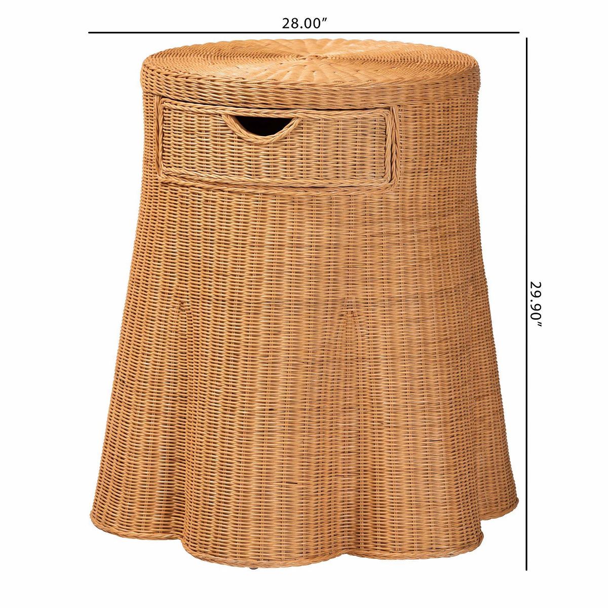 bali & pari Dayo Scalloped Natural Rattan Console Table with Drawer Light Honey - thumbnail 10