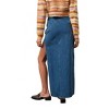 Women's Denim Maxi Skirt with Front Slit - Pretty Garbage - image 2 of 4