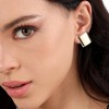 SOHI Women's California Gold Minimal Square Stud Earrings - 4 of 4