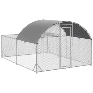 PawHut Large Metal Chicken Coop, Walk-In Chicken Coop Run, Big Chicken House Chicken Cage Outdoor Chicken Coop - 1 of 4