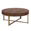 CAVINAS Coffee Tables for Living Room Modern Round Coffee Table Small Wooden Center Table with Sturdy Pedestal for Apartment Office - 2 of 4