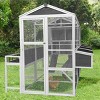 95'' Walk in Chicken Coop with Run and Nesting Boxes,Outdoor Wooden Hen House with Pull Out Tray and for Backyard Use - LAOTIES - 2 of 4