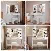 VYNXARIA Vanity Desk with Mirror and Lights, Makeup Vanity with 2 Drawers and 6 Storage Shelves, White - 4 of 4