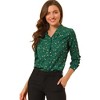 INSPIRE CHIC Women's Metallic Vintage Long Sleeve Gilding Shiny Dots Stars Top - 3 of 4