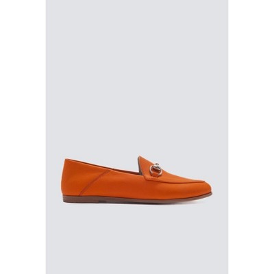 Penny - Neon Orange Leather Horsebit Loafers | | Forever & Always Shoes