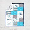 Bacati - Woodlands Forest Animals Aqua/Navy/Grey 6 pc Baby Crib Bedding Set with Long Rail Guard Cover for Boys - 4 of 4