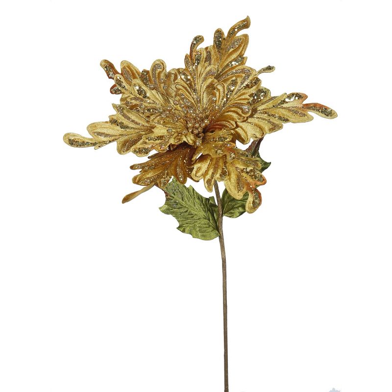 Vickerman 31", 15" Flower Velvet Poinsettia Aritificial Christmas Pick, 1 of 4