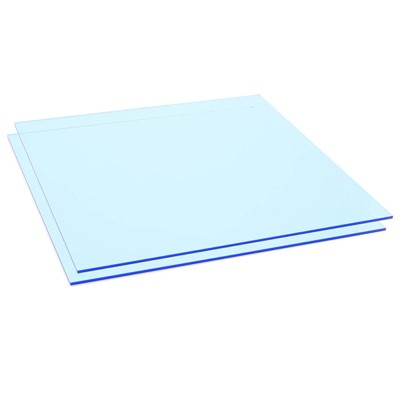 Okuna Outpost 2 Pack Translucent Blue Cast Acrylic Sheet, 1/8 Inch Thickness (12x12 In)
