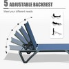 PAGED Chaise Lounge Chair with Side Table Outdoor Patio Lounge Chairs 5 Position Adjustable Backrest for Outside, Pool, Backyard, Beach - 2 of 4