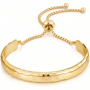 Adjustable Slider Bracelets for Women, Bar Friendship Bangle, Gold Bolo Bracelet - 1 of 4