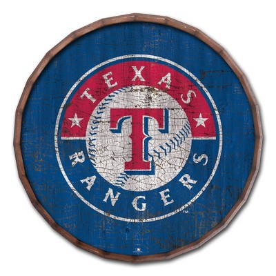 Mlb Texas Rangers Baseball Logo Glass Framed Panel : Target