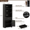 Farmhouse Bookshelf with Storage Cabinet & Adjustable Shelves, Tall Bookcase with Drawer and Barn Doors - 2 of 4