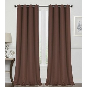 GoodGram 2 Pack Hotel Thermal Grommet 100% Blackout Window Curtain Panels - 1 of 2