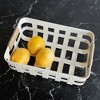 Set of 3 Kitchen Baskets White Metal with Wood Handles by Foreside Home & Garden - 3 of 4