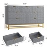 Dresser for Bedroom, 53.5" Wide Dresser Organizer, 7 Drawer with Golden Metal Handle and Legs - 2 of 4