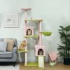 PawHut 74" Flower Cat Tree, Large Cat Tower Metal Frame Hammock, Scratcher Ramp, 3 Sisal Scratching Posts, 2 Condos, Perches, for Indoor Kittens, Pink - 2 of 4