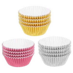 Unique Bargains Greaseproof Metallic Easy Release Baking Cups Standard 300 Pcs - 1 of 3