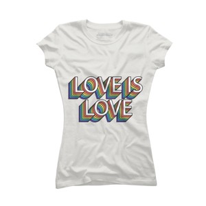 Adult Design By Humans Retro Love Is Love Pride By DudleyjazT-Shirt - 1 of 2