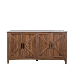 Maliang 4 Doors Decorative Storage Cabinet with 4 open shelves, Freestanding Sideboard Storage Cabinet for Living Room - 1 of 4