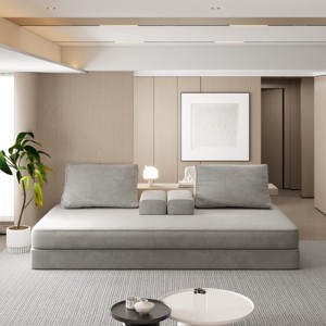 86.6" Modern Convertible Sofa Bed with Removable Backrests and Pillows, Ideal for Living Room or Office -3irtyhousy - 1 of 4