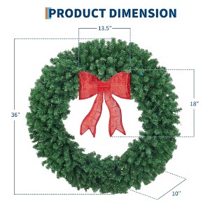 Prelit Christmas Wreaths for Front Door, Weather Resistant Winter Wreath for Fireplace Garage Gates Indoor Outdoor - 1 of 4