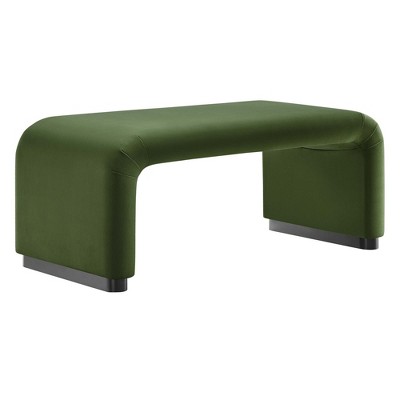 Modway Koda Waterfall Ottoman – Performance Velvet Upholstery with Modern Curved Design