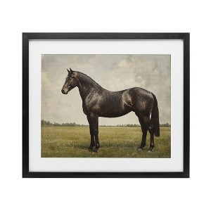 Stupell Industries Espresso Horse Portrait Framed Print Under Glass Art - 1 of 4