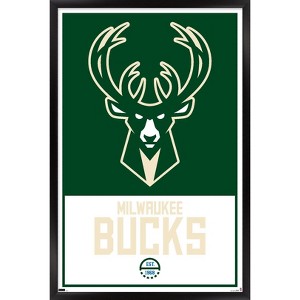 Trends International NBA Milwaukee Bucks - Logo 21 Framed Wall Poster Prints - 1 of 4