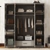 SEVOBAL 4-Door Armoire Wardrobe Drawer Shelves Hanging Rail Wardrobe Clothes Organization Freestanding MDF Storage Cabinet, Gray, 166.4"*60.2"*14.5" - 2 of 4