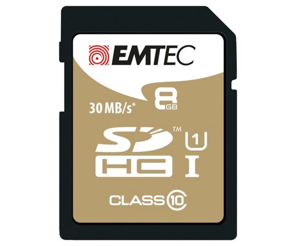 Emtec 8GB Class 10 SDHC Memory Card - Gold (ECMSD8GHC10)