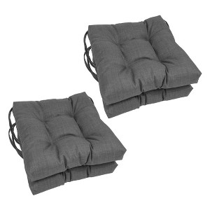 Blazing Needles, 16-inch Spun Polyester Solid Outdoor Square Tufted Chair Cushions (Set of 4) - 1 of 1
