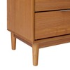 Okak 2-Drawer Bedside Table Mid-Century Modern, Solid Wood Accent Nightstand with Easy-Pull Drawers for Bedroom Small Spaces, Caramel - 3 of 4