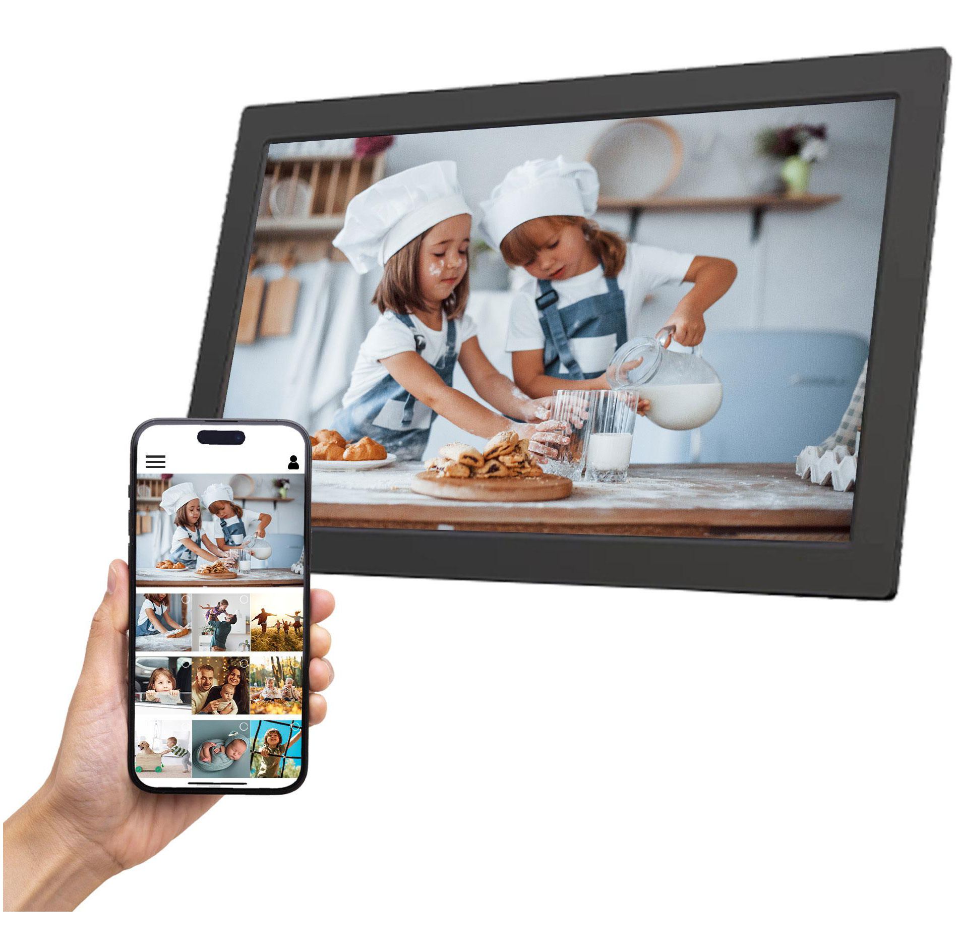 Impecca 10.1” SMART Digital Photo Frame, Touchscreen, Up to 50,000 photos