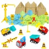 Kids Sand Kit, 43PCS Set w/ Tools, 3lbs Sand, 6 Construction Trucks & Castle Molds, Foldable Sand Box Storage Bin Tote, Sandbox Toys for Boys Girls - 2 of 4