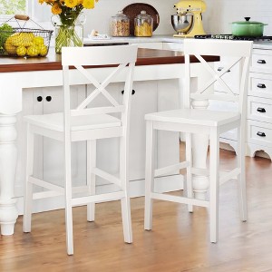 Arceso 24" Wooden Counter Height Bar Stools Set of 2, Kitchen Chairs with Back - 1 of 4