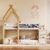 Bunk Bed Frame Twin House Bunk Bed,Twin Over Size Bed, Convertible Pine Wood Bunk Bed With Storage Staircase And Blackboard, For Kids Room Bedroom - 3 of 4