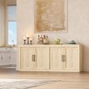 70.8" Sideboard Buffet Cabinet, Mid Century Modern Accent Cabinet with 4 Doors, Wood Coffee Bar Media Console Credenza for Kitchen, Brown - 2 of 4
