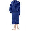 PAVILIA Mens Robe, Hooded Soft Bathrobe for Men, Fleece Plush Warm Shawl Collar Hood Pockets for Bath Shower Spa - 2 of 4