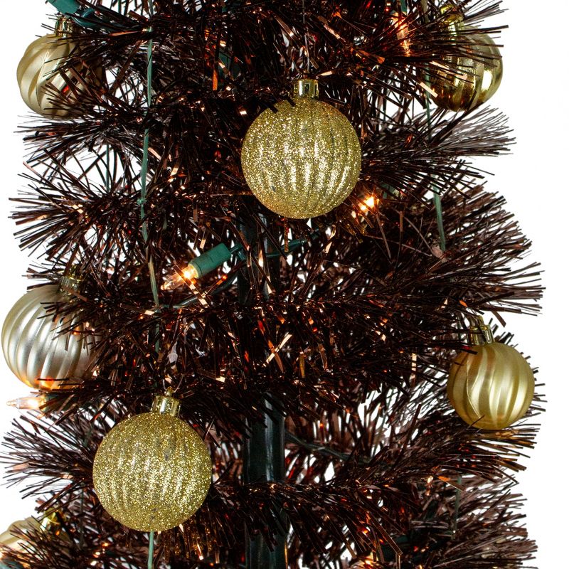 Northlight 6' Pre-Lit Brown Pre-Decorated Pop-Up Artificial Christmas Tree, 3 of 6