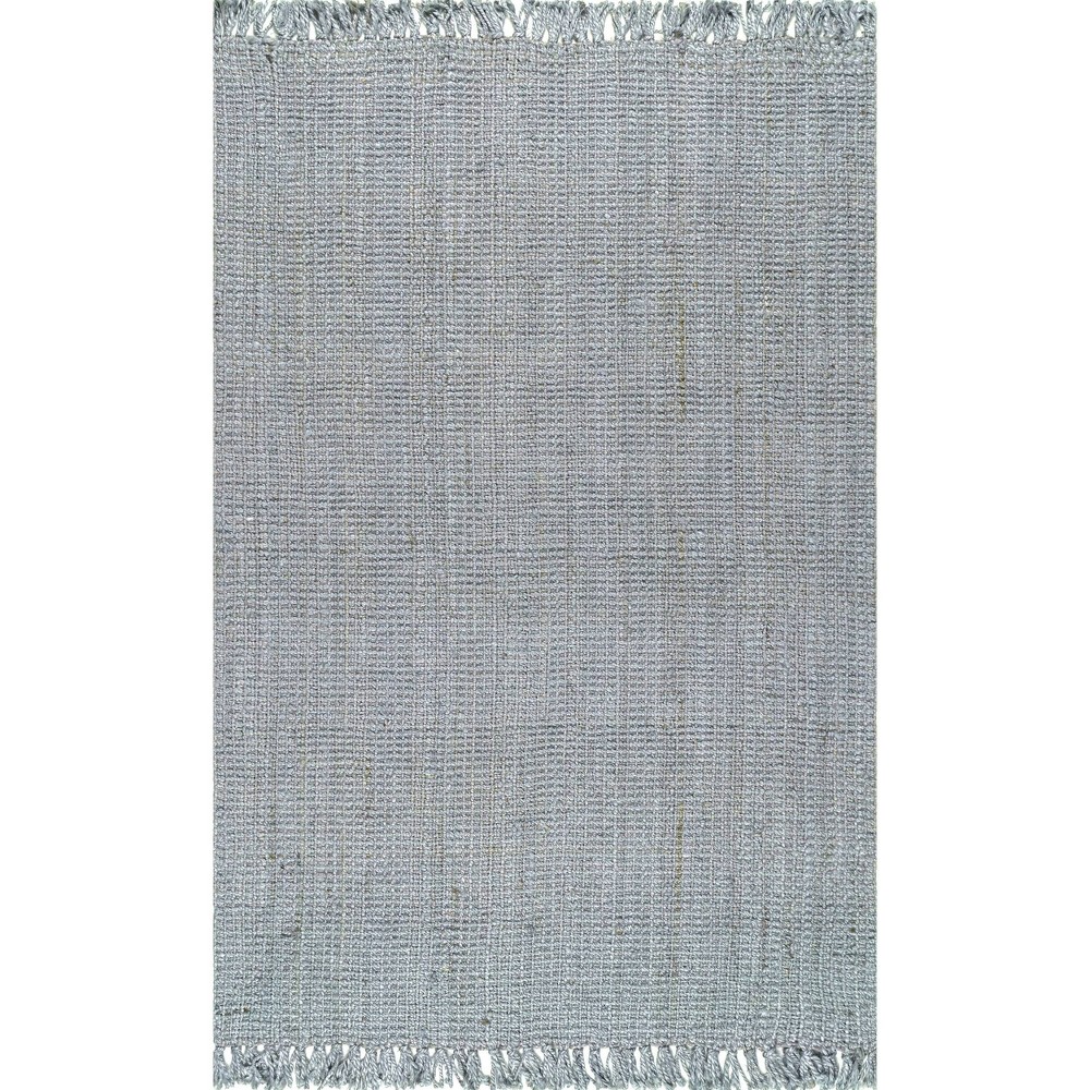 3'x5' Hand Woven Chunky Loop Jute Area Rug Gray - nuLOOM