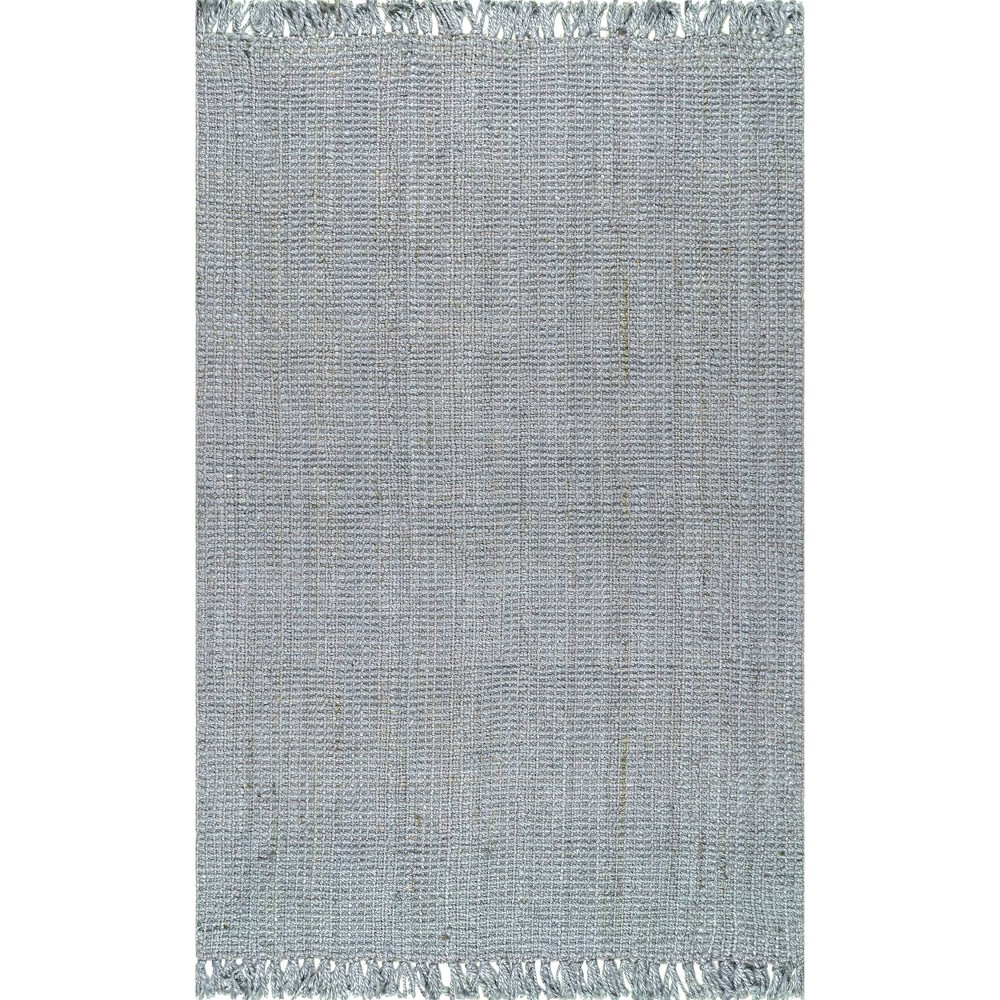 3'x5' Hand Woven Chunky Loop Jute Area Rug Gray - nuLOOM