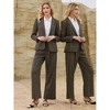 Hobemty Women Houndstooth Plaid Dressy Vintage Notched Collar Long Sleeve Semi Formal Suit Jacket - 3 of 4