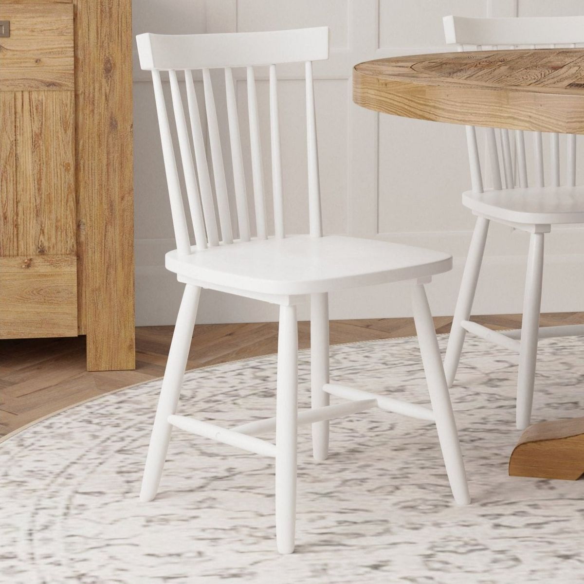 Lyra Windsor Dining Side Chairs, White (Set of 2) | Alpine